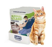 Animal Island Aliment Complet pour Chat Adulte et Castré Veau et Lapin en Bouillon de Bœuf Filets avec Cranberry et Inuline Nourriture Humide en Sachet, 12 x 85g