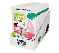 Animal Island Aliment Humide Chat Adulte Ragoût Boeuf en Bouillon Teneur Élevée en Viande sans Céréales Complète, 12 x 85g