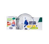 Animal Island Coffret avec Assiette en Verre Aliment Humide Complet pour Chat Dinde Effilochée avec Poulet en Bouillon Everyday Filets Sachet pour Chats Adultes, 12 x 85g Couleur de l'Assiette Aléatoi