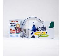 Animal Island Coffret avec Assiette en Verre Aliment Humide Complet pour Chatons Dinde avec Lapin en Bouillon Everyday Huile de Poisson Inuline Filets Sachet pour Chatons, 12 x 85g Couleur de l'Assiet