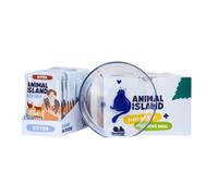 Animal Island Coffret avec Assiette en Verre Aliment Humide Complet pour Chatons Dinde avec Veau en Bouillon Everyday Huile de Poisson Inuline Filets Sachet pour Chatons, 12 x 85g Couleur de l'Assiett