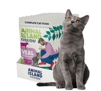 Animal Island Everyday Alimentation Humide Complète pour Chats Adultes Filets de Veau Effilochés en Gelée de Bouillon Recette sans Céréales Sachet Portion, 12 x 85g