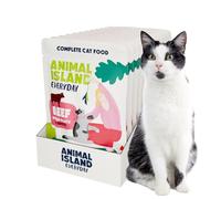 Animal Island Pâtée pour Chat Adulte Everyday Effiloché de Bœuf au Bouillon Aliment Complet sans Céréales Sachet Fraîcheur Bouchées en Sauce Texture Tendre Riche en Protéines Naturel, 12 x 85g