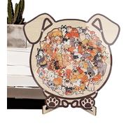 Animal Jigsaw Puzzle Frame, Wooden Table Decor Set, Cute Pattern Puzzle Art with Smooth Fit Feature, 8,7 inches Creative Display Puzzles Kit, Modern Style Decor, Indoor Use for Bedroom