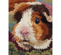 Animal Kit Crochet Loquetcochon D'Inde De Dessin Animé Kit De Fabrication De Tapis Diy Pour Adultes Et Enfants，Kits De Point De Croix，Broderie De Tapisserie Pour Débutants，Décoration 23x35in