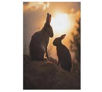 Animal Lapin Puzzles De 1000 Pièces pour Adultes Et Enfants Puzzle Impossible Jouets en Bois Jeu Stimulant 78×53cm