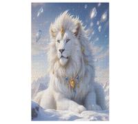 Animal Lion 1000 Pièces Puzzle en Bois pour Adultes Enfants, Puzzles Impossible, Jeu D'adresse pour Toute La Famille, 78×53cm