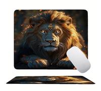 Animal Lion(2) Tapis de Souris 320 x 260 mm, Tapis de Souris Gaming, avec Bords Cousus, Base en Caoutchouc Antidérapante, Glisse Ultra-Douce et Un Suivi Optimal, pour Travail à Domicile s0z-358
