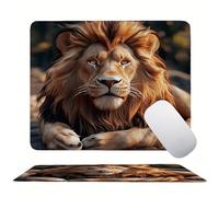 Animal Lion(3) Tapis de Souris 320 x 260 mm, Tapis de Souris Gaming, avec Bords Cousus, Base en Caoutchouc Antidérapante, Glisse Ultra-Douce et Un Suivi Optimal, pour Travail à Domicile s0z-359