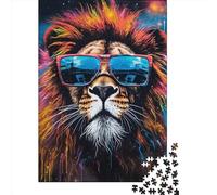 Animal Lion Puzzles 1000 Pieces Cadeau Unique Jeu Éducatif Défi Jouet À De Qualité Supérieure Peinture Art pour Adultes Enfants 1000pcs (38x26cm)