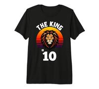 Animal Lion The King is 10 Year Old Funny T-Shirt Haut de Gamme