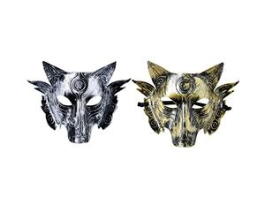 Animal Loup Doré Accessoires Réalistes pour Mascarade Prop Costume Simulation Complet/Hanté Halloween Masques Loup-Garou Loup-Garou Cosplay Up Maison Femmes Accessoires