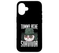 Animal Lover Funny Cat Meme Dire Un Survivant De Mal Au Ventre Coque pour iPhone 16