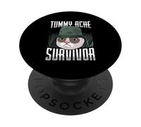 Animal Lover Funny Cat Meme Dire Un Survivant De Mal Au Ventre PopSockets PopGrip Adhésif