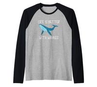 Animal Marin Mignon de la Vie avec des Baleines Manche Raglan