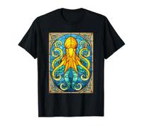 Animal Marin Poulpe Colorée Vitrail Pieuvre T-Shirt