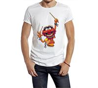 Animal Mens t Shirts Muppet White 80s 90s Retro Tee Drummer Funny Wild Kermit Piggy White S