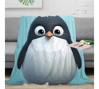 Animal Mignon 3D imprimé Couverture Pingouin en Microfibre décoration Maison Plaid Pingouin pour canapé Chambre Adulte 80×90(200x230cm)