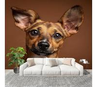 Animal Mignon Chien Faon Papier Peint Intissé Fresque Murale 200x140 cm Brun Poster Murale Photo pour Salon, Chambre, Salle à Manger, Effaçable Papier Peint Panoramique