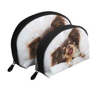 Animal Mignon de Chien de Chihuahua, Trousse de Maquillage Coquille Femme Petit Porte-Monnaie Trousse de Toilette Trousse à cosmétiques 2 pièces