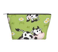 Animal Mignon Vache Vert, Trousse de Toilette Trousse de Maquillage Sac à cosmétiques Trousse de Toilette de Voyage Portable