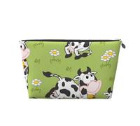 Animal Mignon Vache Vert, Trousse de Toilette Trousse de Maquillage Sac à cosmétiques Trousse de Toilette de Voyage Portable