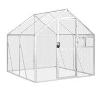 ANIMAL® Moderne Cage à oiseaux/Volière pour Canaries - argenté 1,79x2x1,85 m aluminium