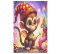 Animal Monkey Puzzle en Bois Enfant 1000 Pièces - Jeu EduChatif Motricité Fine Et Concentration - Puzzles pour Adultes (78×53cm)