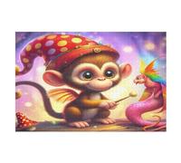 Animal Monkey Puzzles en Bois 1000 Pièces pour Adultes, Poster Jigsaw Puzzle, Design Unique Jouet Éduchatif pour Adolescents Et Enfants Idée Cadeau (75×50cm)