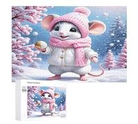 Animal Mouse Puzzles en Bois 1000 Pièces Adultes, Poster Jigsaw Puzzle, Design Unique Jouet ÉduChatif pour Adolescents Et Enfants （75×50cm）