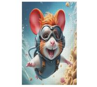Animal Mouse Puzzles en Bois 1000 Pièces Adultes, Poster Jigsaw Puzzle, Design Unique Jouet ÉduChatif pour Adolescents Et Enfants （78×53cm）