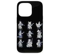 Animal Music Retro années 90 Jeu d'instruments de Concert Coque pour iPhone 13 Pro