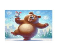 Animal Ours - Puzzle en Bois Adulte 1000 P - Challenge Puzzles - Adultes Et EnfFourmis À Partir De 12 Ans （75×50cm）