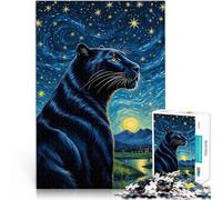 Animal Panthère Nuit étoilée Puzzle 1000 pièces pour Adultes Cadeaux de Jeux stimulants Renforcer l'amour Entre Les Couples 38x26cm
