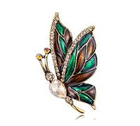 Animal Pearl Brooch Women Rhinestone Large Butterfly Jewelry Colorful Insect pins Vintage s Made in China