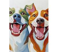 Animal Peinture Diamant Adulte, Diamond Painting Enfant, 5D Diamant Strass Point de Croix Cristal Kit Broderie, Diamond Painting Chien pour Adultes Débutants Maison Décor Artisanat 60x45 cm K-2656