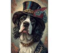 Animal Peinture Numero Adulte, Chien Peinture par Numéro pour Débutant Série Colorée, Loisir Creatif Enfant D'art Artisanales Kit Paint by Numbers, avec Dessin de Pigment Acrylique 40x50 cm X-4634