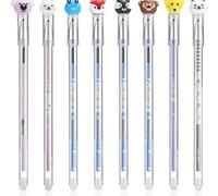 animal Pen. Set de 8 stylos de dessin animé effaçables, y compris Bamboo panda. Papeterie kawaii mignon pour les jeunes, les adultes