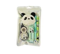 Animal Pencil Set - Kids Stationery Kit, Eraser, Plush Charm, Correction Tape | Classroom School Study Tools For Note Taking, Homework College, Learning Activity, Student Desk Supplies