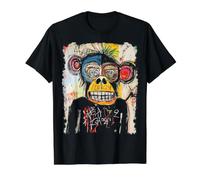 Animal Pop Art Design with A Monkey on It Graffiti Homme T-Shirt Graphique avec Valeur, Homme, Noir, L