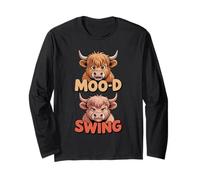 Animal Puns Moo-D Swing, Vache de Dessin animé drôle Manche Longue