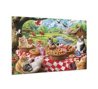 Animal Puzzle 1000 Pièces Adultes Puzzle Faire La Fête Motif Design avec Emballage Cadeau pour Cadeau Femme, Activité Familiale Stimulante Débutants pour Decoration Murale Maison 75 x 50 cm -198Y