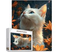 Animal Puzzle 1314 Pièces Adultes, 5D DIY Puzzle Chat Couleur Puzzles, Jigsaw Jeu éducatif effrayant, Ddifficile pour Adultes avec Emballage Cadeau for Decoration Chambre Murale, Cadeau Homme,Model921