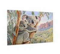 Animal Puzzle 2000 Pièces Adultes Puzzle Koala Motif Design avec Emballage Cadeau pour Cadeau Femme, Activité Familiale Stimulante Débutants pour Decoration Chambre Murale Maison 99 x 70 cm -162Y