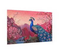 Animal Puzzle 2000 Pièces Adultes Puzzle Paon Motif Design avec Emballage Cadeau pour Cadeau Femme, Activité Familiale Stimulante Débutants pour Decoration Chambre Murale Maison 99 x 70 cm -1348Y