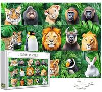Animal Puzzle 4000 Pièces Adultes, 5D DIY Puzzle Monde Couleur Puzzles, Jigsaw Jeu éducatif effrayant, Ddifficile pour Adultes avec Emballage Cadeau for Decoration Chambre Murale, Cadeau Homme,Model81