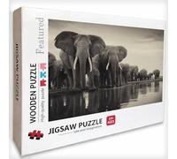 Animal Puzzle 4000 Pièces Adultes, éLéPhant Puzzle Bois 141x87cm, Adultes Jeu éducatif Défi énigme avec Une Boîte d'emballage Exquise, Jeu Relaxant Détente Collection, pour Decoration Chambre, 3-4256