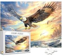 Animal Puzzle 4000 Pièces Adultes, Grand Bois Puzzle Aigle Motif Désign, 141x87cm Jigsaw Bricolage Artisanat 14 Ans Activité Familiale Emballage Cadeau pour Decoration Murale Maison Chambre, Model338