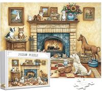 Animal Puzzle 5000 Pièces Adultes, 5D DIY Puzzle Salon Couleur Puzzles, Jigsaw Jeu éducatif effrayant, Ddifficile pour Adultes avec Emballage Cadeau for Decoration Chambre Murale Cadeau Homme,Model201