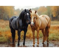 Animal Puzzle 5000 Pieces Adultes Cheval Puzzles Classiques Panorama Bois Difficile Impossible Geant Jigsaw Jeu éducatif Défi Jouet pour Enfants et Adulte dès 14 Ans Cadeau Homme Femme Boxed P-984